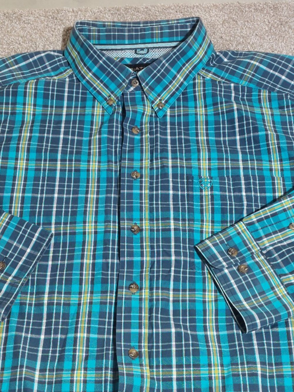 Ariat Pro Series Plaid Western Shirt Long Sleeve Button Down CH05F16 Size XXL